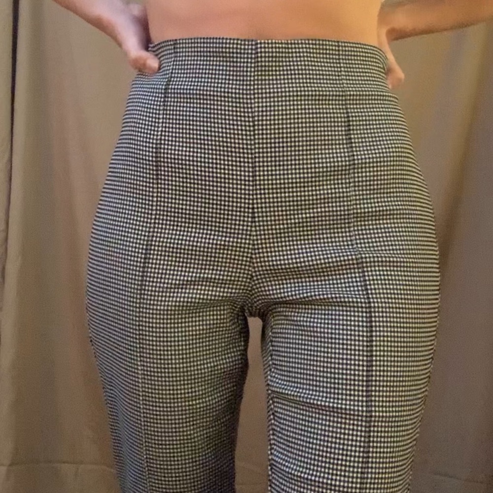 Rachel Zoe Gingham/Buffalo check cropped pant